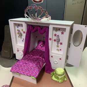 American Girl Doll 3-in-1 Murphy Bed, Closet & Vanity set.